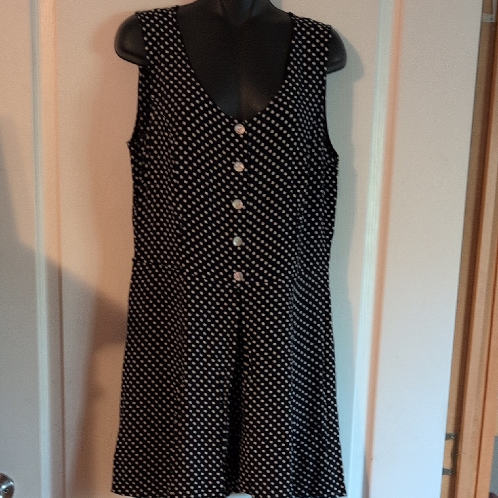 Blue and White Polka Dot Shorts Romper